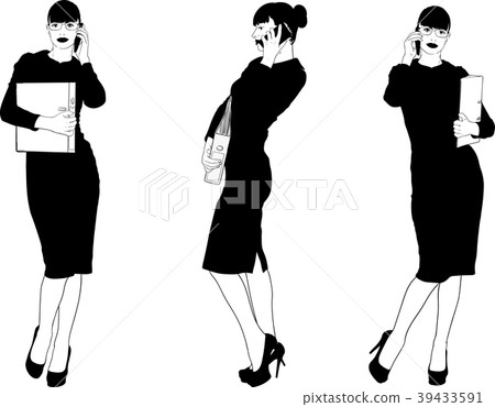 secretary is talking on the phone 39433591