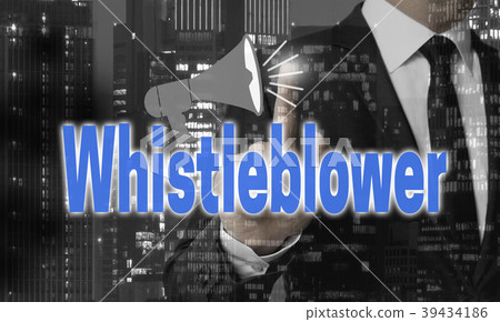 Whistleblower concept is shown by businessman 39434186