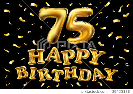 vector happy birthday 75 celebration gold balloons 39435328