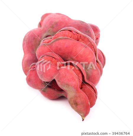 Manila tamarind fruit on white background. 39436764
