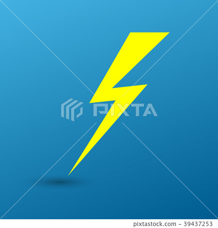 Lightning flat icons set. Simple icon storm 39437253