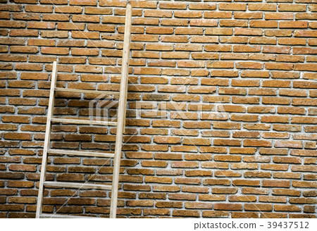 Background of old vintage brick wall with stairs 39437512