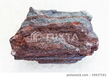 raw jaspilite (ferruginous quartzite) on white 39437581