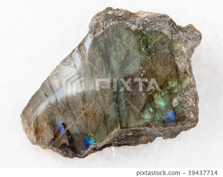 tumbled slab of labradorite stone on white 39437714
