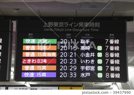 Tokyo Station departure information board 39437990