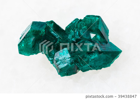 raw Dioptase crystal of gemstone on white 39438847
