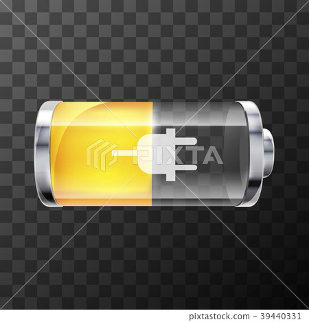 Fifty percent bright glossy battery icon 39440331