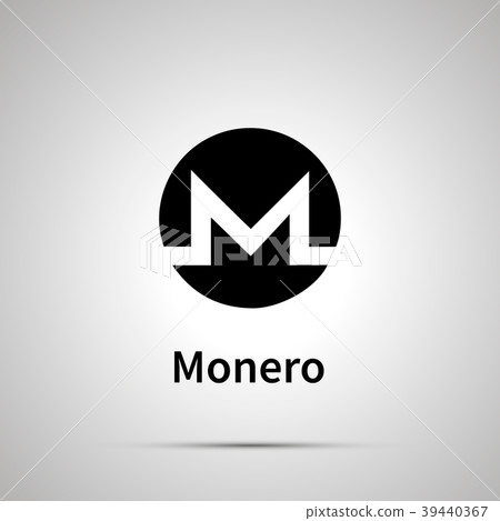 Monero cryptocurrency simple black icon 39440367
