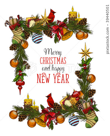 Frame for 2018 new year and christmas 39440501