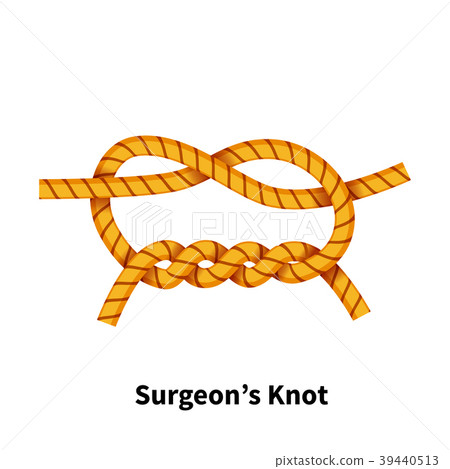Surgeon's sea knot how-to guide on white 39440513
