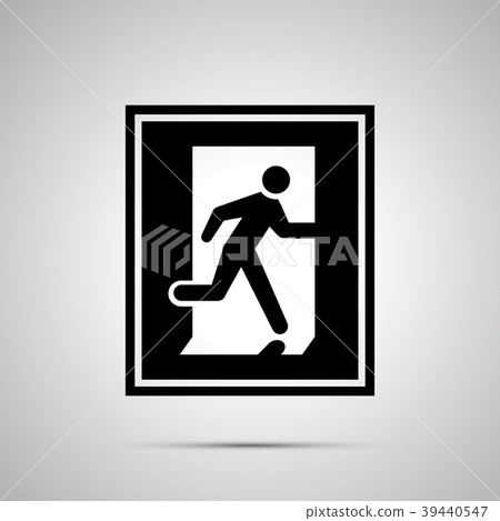 Fire exit pictogram, simple black icon 39440547