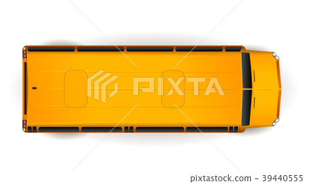 Top view of bright yellow realistic school bus 39440555