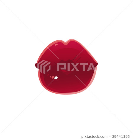 Vector cartoon woman sexy red lips kissing 39441395