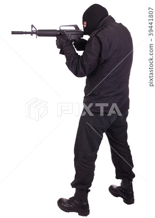 mercenary with CAR15 rifle 39441807