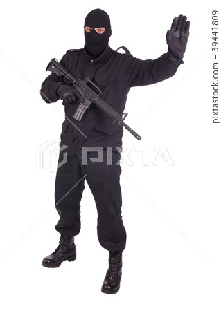 mercenary with CAR15 rifle 39441809