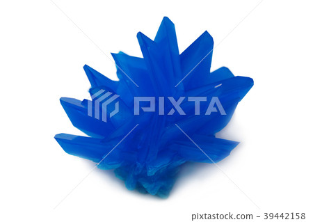 big copper sulphate crystal on white background 39442158