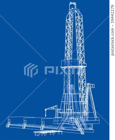 Oil rig. 3d illustration 39442276