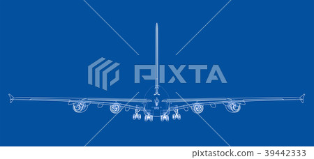 Passenger aircraft blueprint 39442333