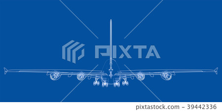 Passenger aircraft blueprint Passenger aircraft blueprint 39442336