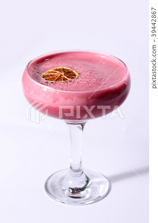 Pink cocktail on white background Pink cocktail on white background 39442867