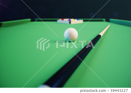 3D illustration recreation sport. Billiards balls 39443227