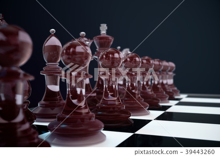 3D illustration Chess game on board. Concepts 39443260