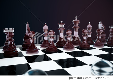 3D illustration Chess game on board. Concepts 39443280