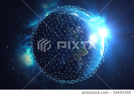 3D rendering Network and data exchange over planet 39443308