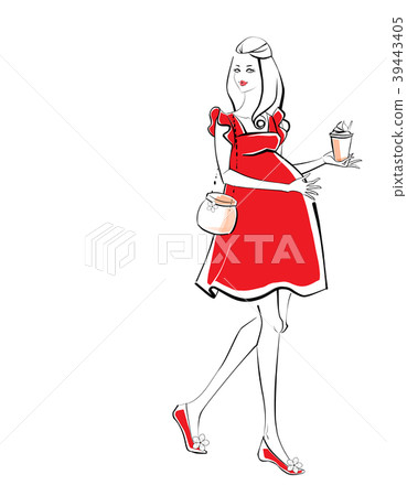 Red maternity dress 39443405