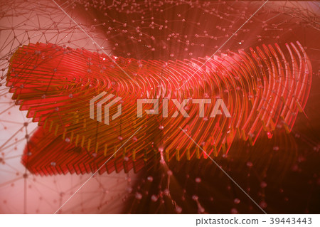 3D illustration Fingerprint scan provides security 39443443