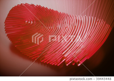 3D illustration Fingerprint scan provides security 39443448