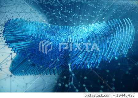 3D rendering Fingerprint Scanning Identification 3D rendering Fingerprint Scanning Identification 39443453