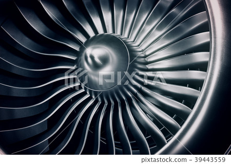 3D Rendering jet engine, close-up view jet engine 39443559