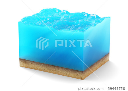 3d rendering of cross section of water cube with 39443758