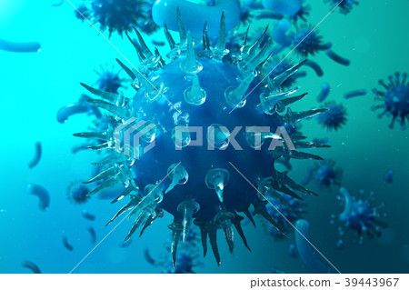 3D illustration pathogenic viruses causing 39443967