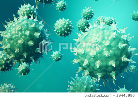 3D illustration pathogenic viruses causing 39443996