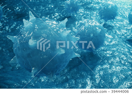 3D illustration pathogenic viruses causing 39444006