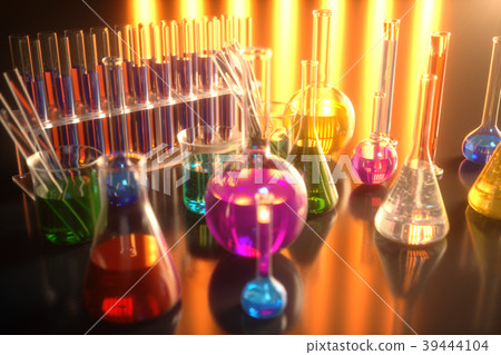3d illustration of a chemical reaction, the 39444104