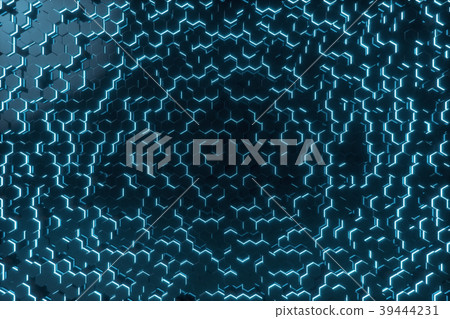 Abstract blue of futuristic surface hexagon Abstract blue of futuristic surface hexagon 39444231