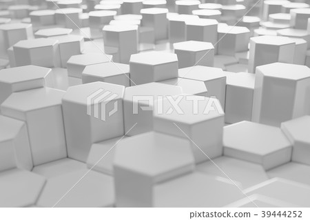 White geometric hexagonal abstract background, 3d - Stock Illustration ...