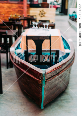 Unusual restaurant interior: dining table in the Unusual restaurant interior: dining table in the 39444282