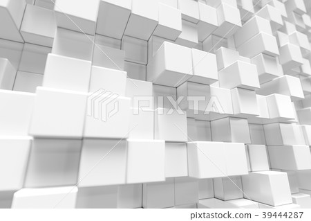 White geometric cube, cubical, boxes, squares form White geometric cube, cubical, boxes, squares form 39444287