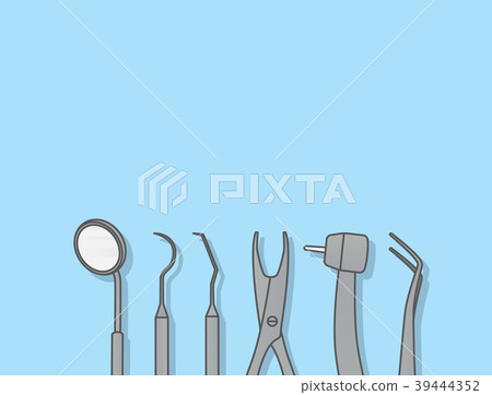 Dental tools illustration vector on blue 39444352