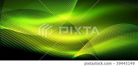 Glowing abstract wave on dark, shiny motion, magic Glowing abstract wave on dark, shiny motion, magic 39445149