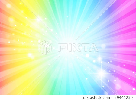 Rainbow colored radial sparkling background 39445239
