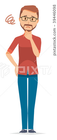 A bearded man wearing glasses is in trouble 39446098