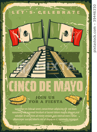 Mexican fiesta Cinco de Mayo vector sketch poster 39446350