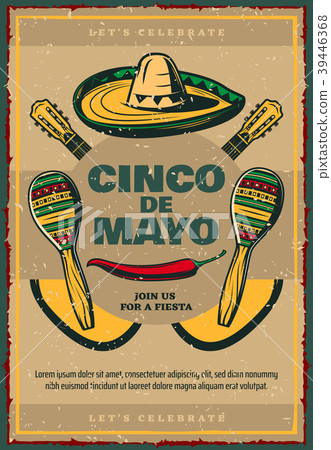 Cinco de Mayo vector sketch retro Mexican poster Cinco de Mayo vector sketch retro Mexican poster 39446368