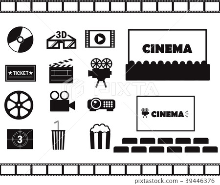 Movie cinema icon set Movie cinema icon set 39446376
