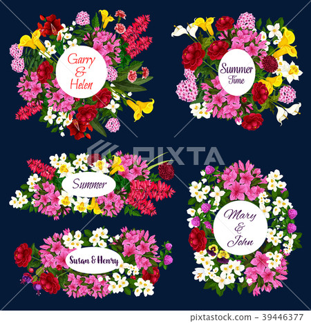 Save the Date floral icons for wedding invitation Save the Date floral icons for wedding invitation 39446377